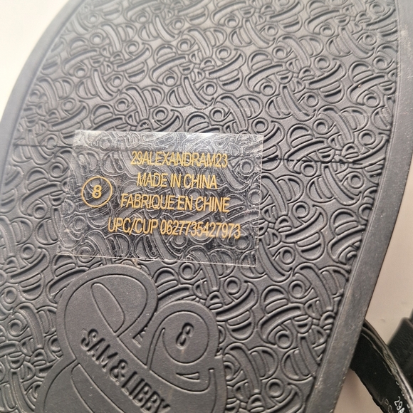 Sam & Libby Alexandra Black Thong Sandal Medallion 8 - Picture 6 of 6